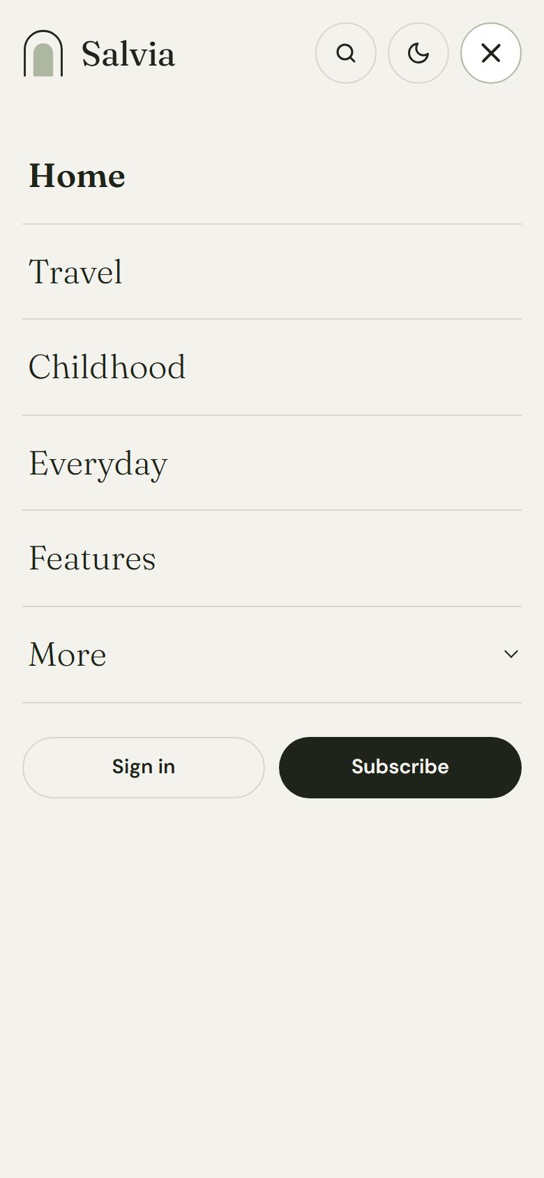 Mobile menu open