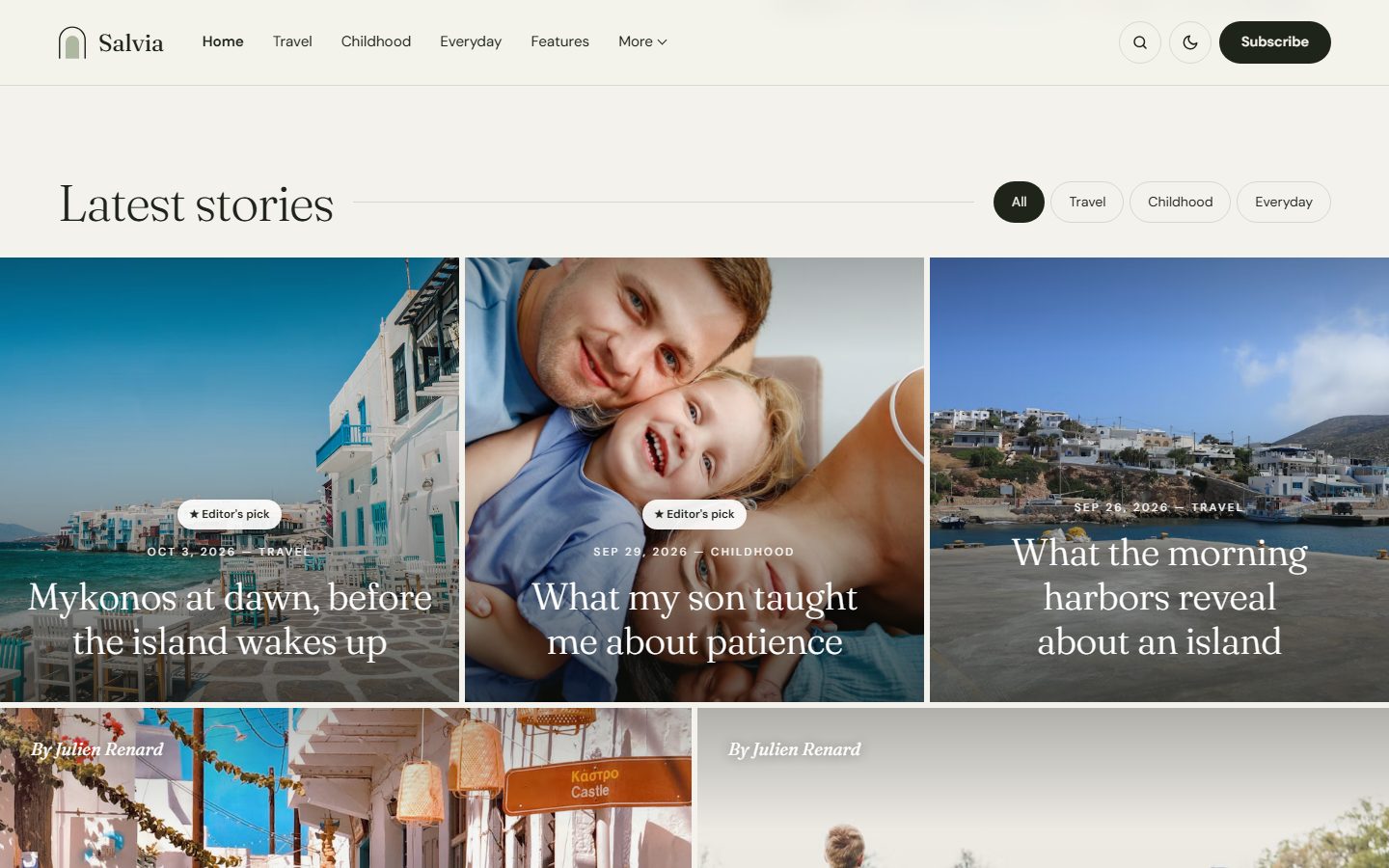 The mosaic of latest stories