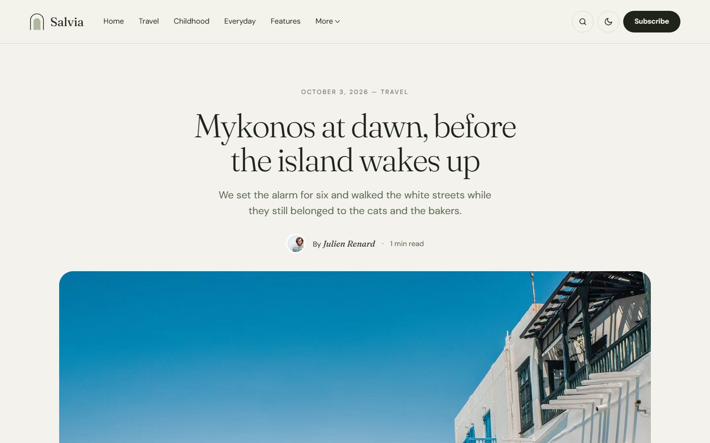 An article page in Salvia