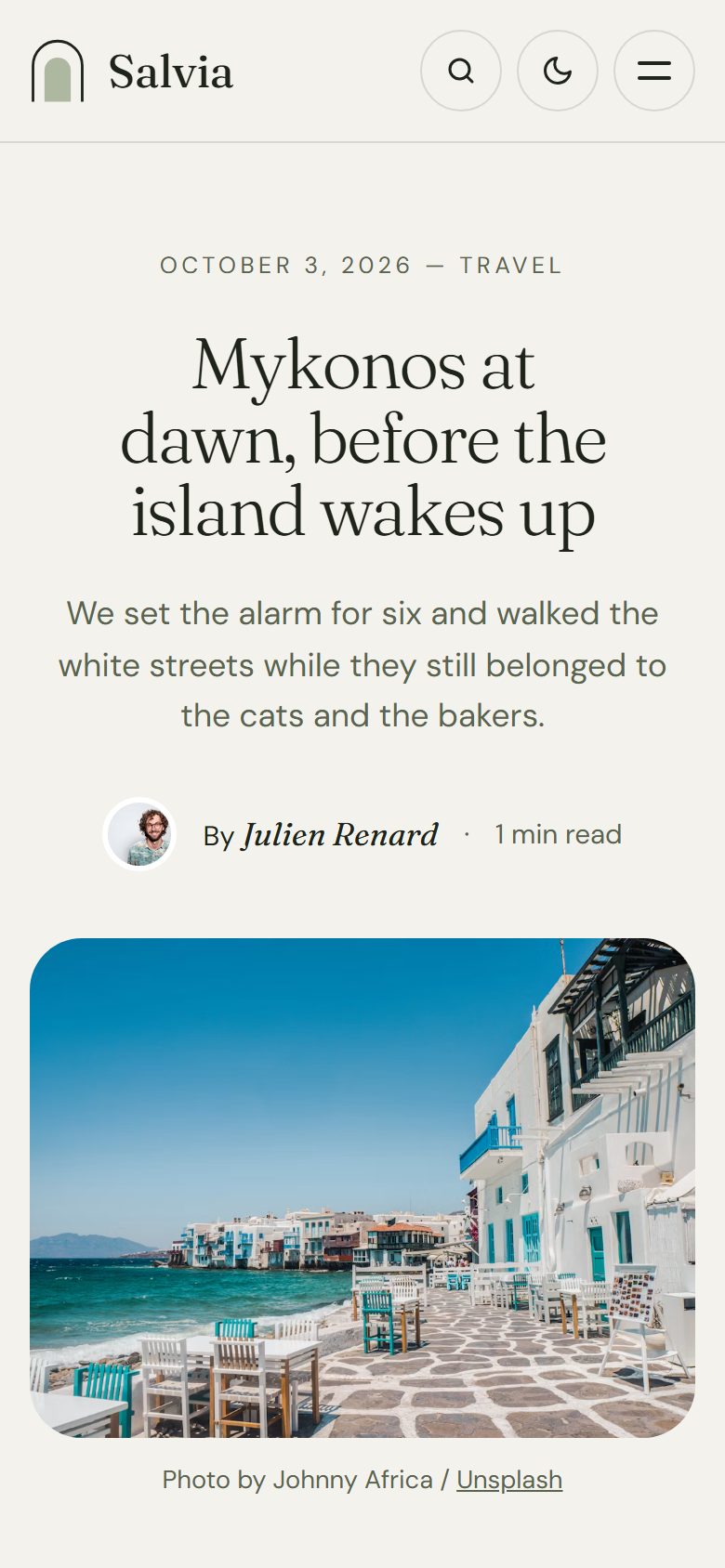 Article on a phone