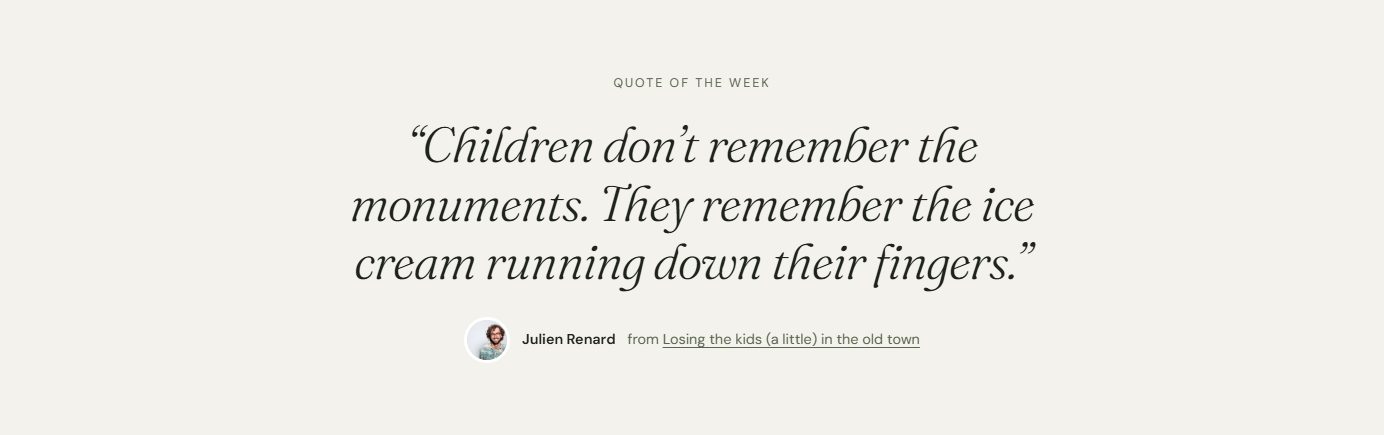 The Quote of the week section